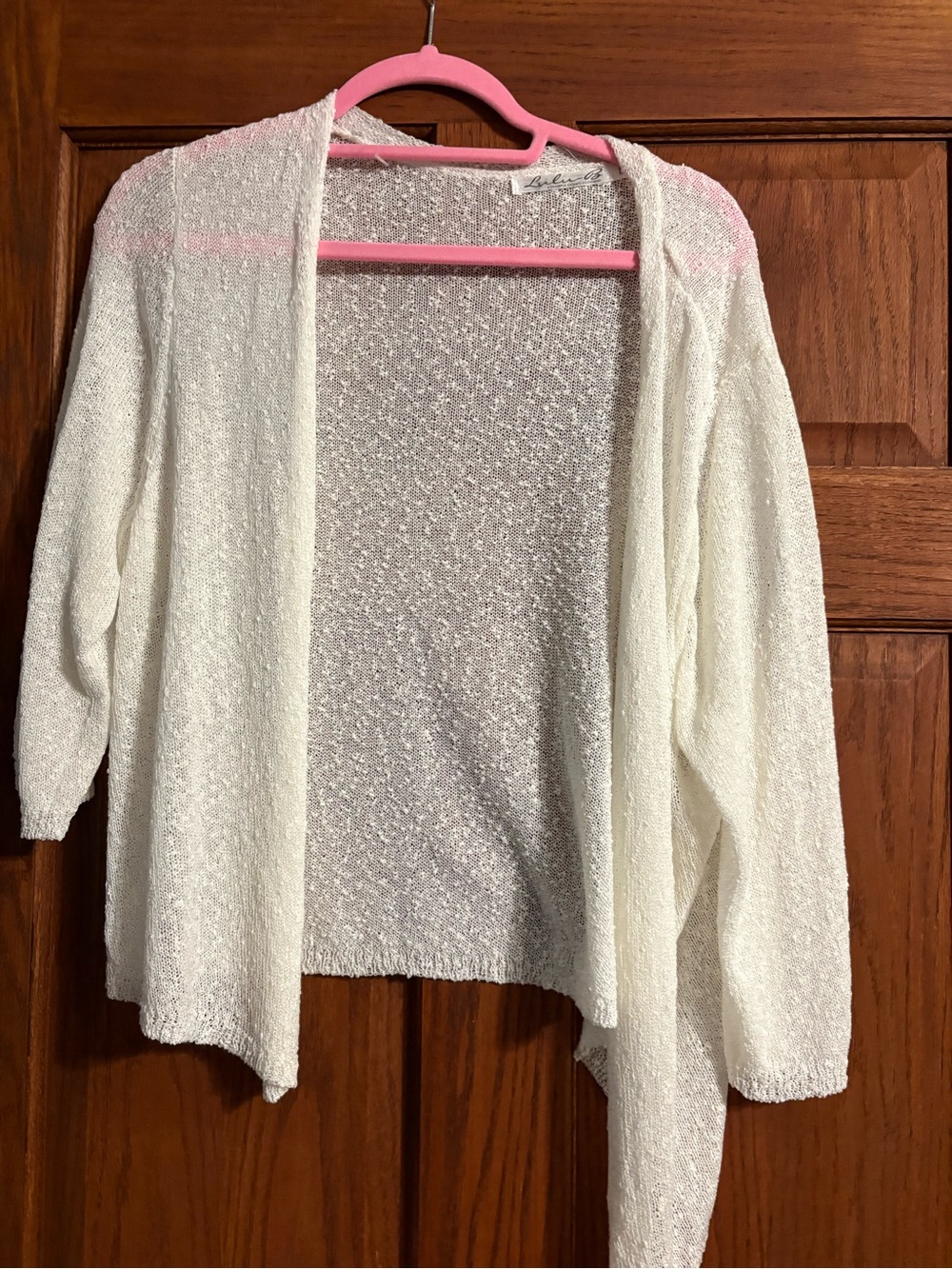 Lulu-B Cream Open-Front Lightweight Women's Cardigan